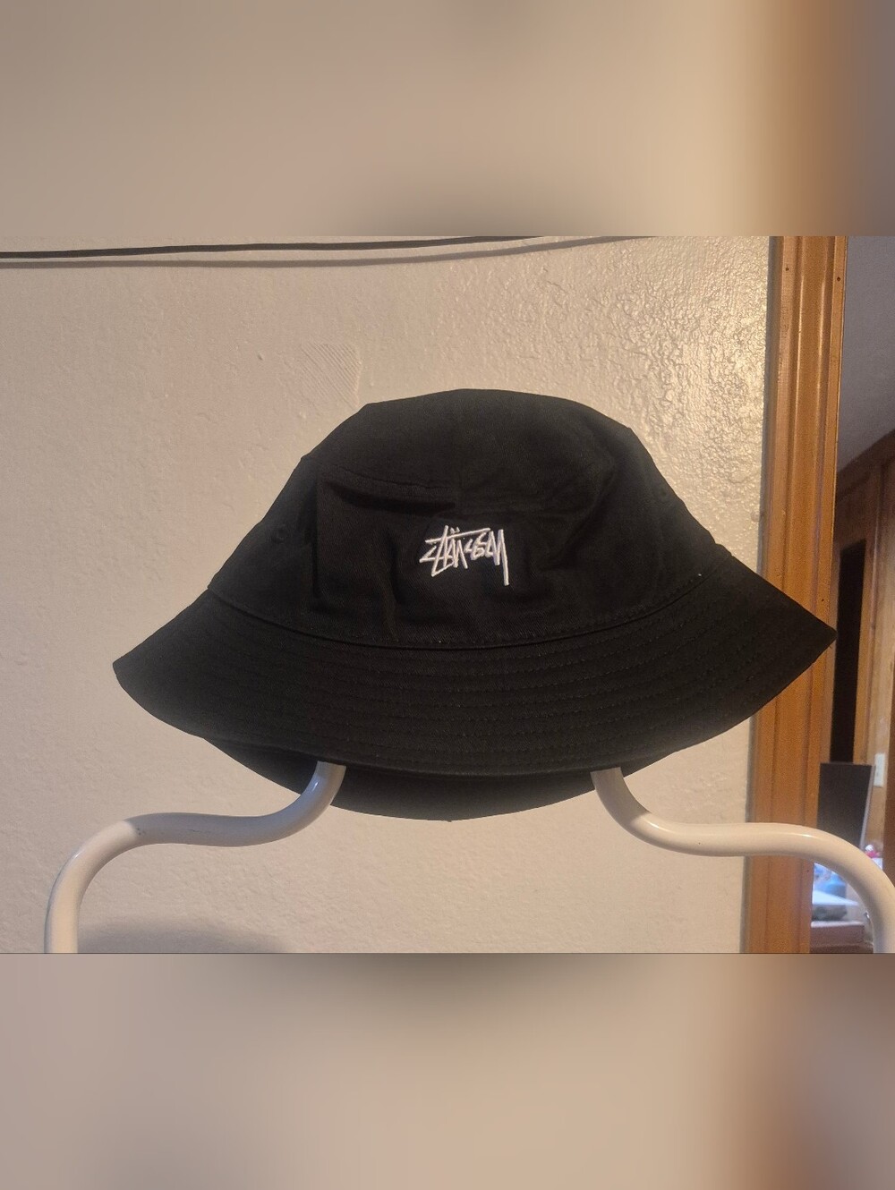Stussy Stock Bucket Hat Black S/M Embroidered Logo Style 1321023 NWT
